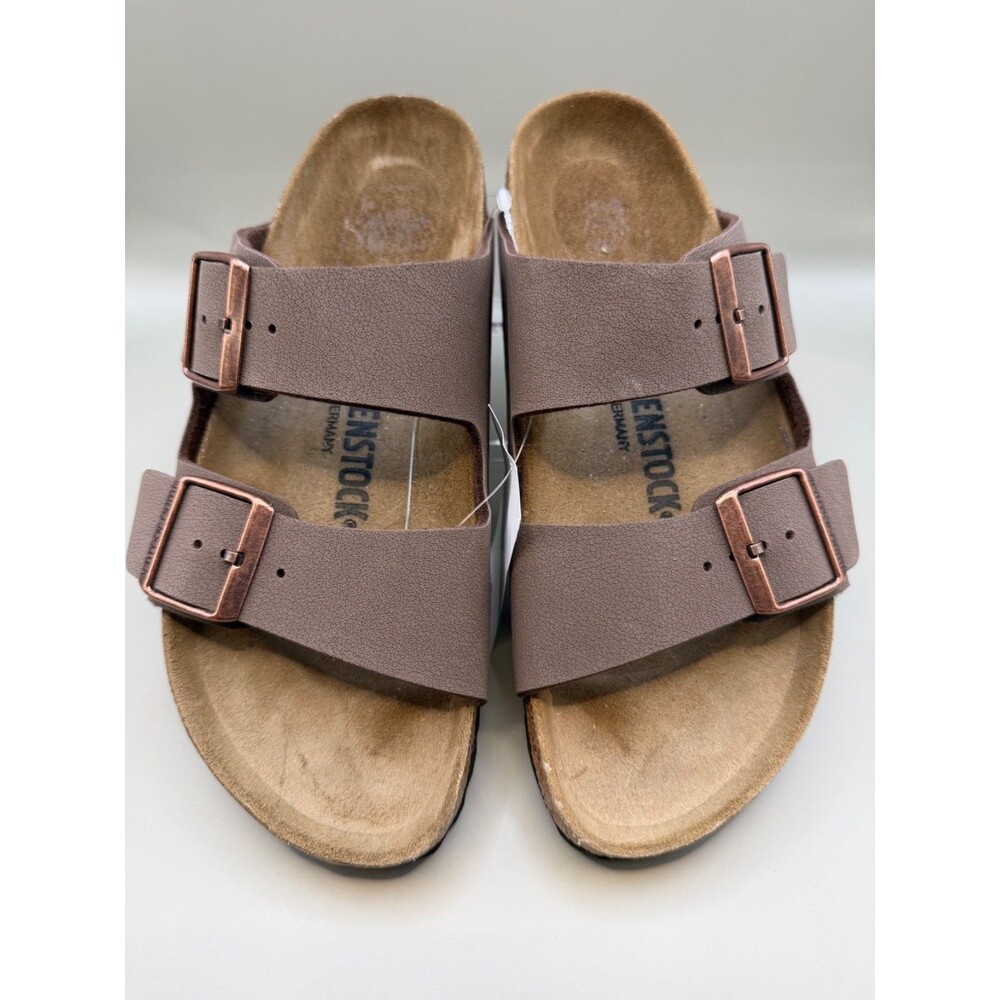 Birkenstock Arizona Womens Mocha Birkibuc Leather Sandals Size 7